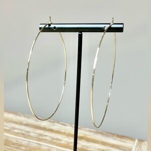 Gold Wire Hoop Earrings